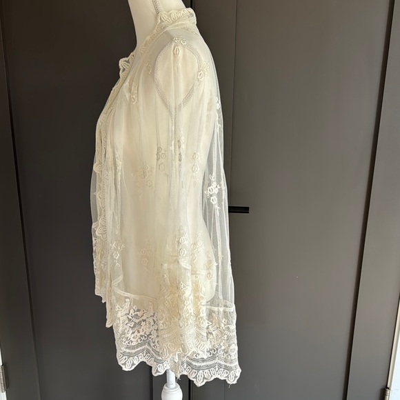 (Sold) American Eagle Outfitters Elegant Cream Lace Cardigan L-XL - Picture 5 of 9